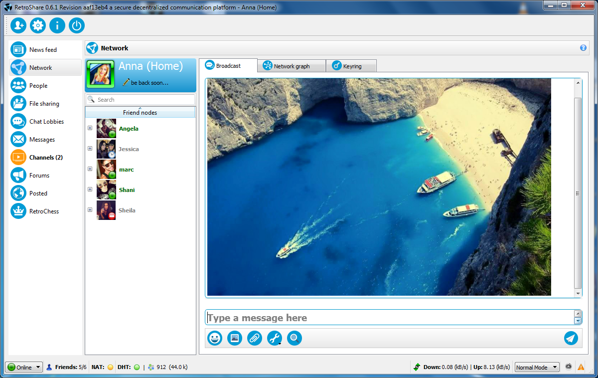 Retroshare screenshot